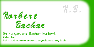 norbert bachar business card